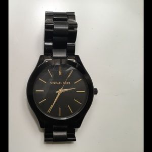 Michael Kors black slim runway watch